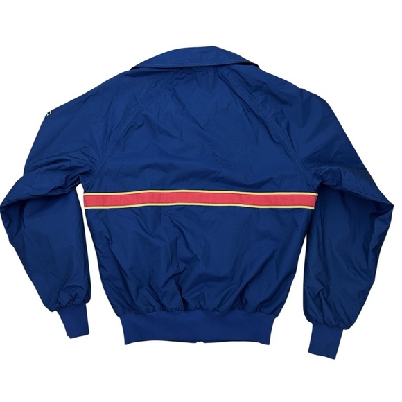 Vintage Blue SERAC Bomber Spring Skiing Jacket with Red and Yellow Stripes - Picture 2 of 7